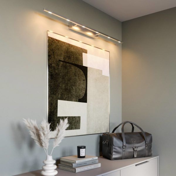 Quitani Applique pour tableau LED Tolu, nickel, largeur 120 cm quitani