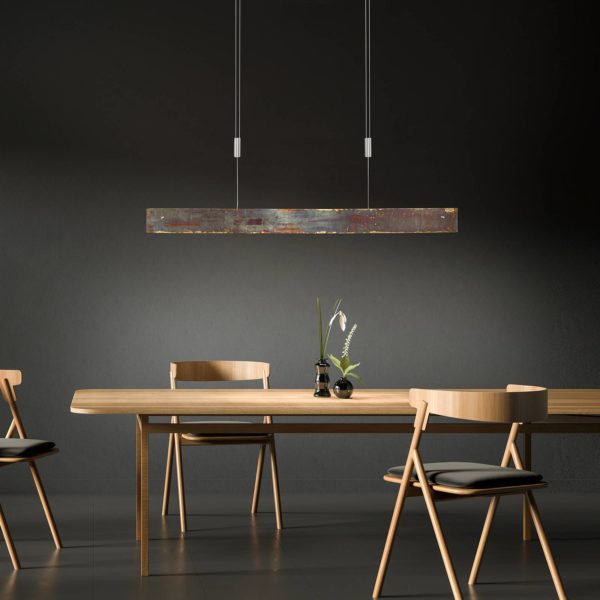 Quitani Suspension LED Malu, oxydé or, longueur 119 cm quitani