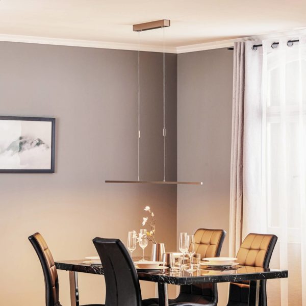 Quitani Suspension LED Tolu, nickel, longueur 118 cm quitani