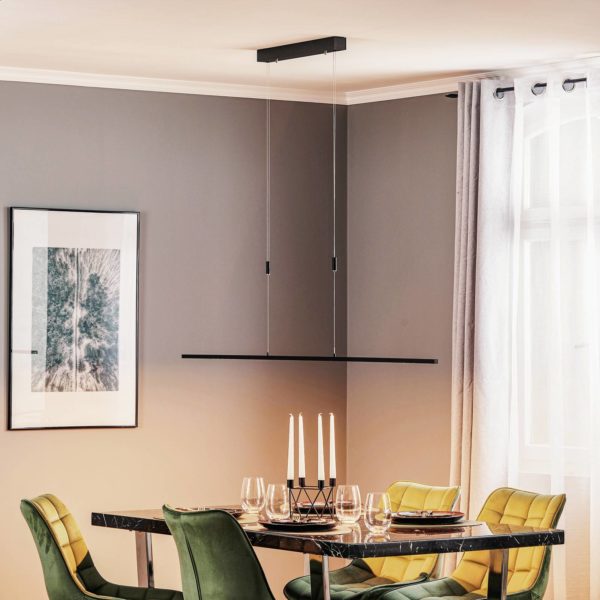 Quitani Suspension LED Tolu, noir, longueur 158 cm quitani