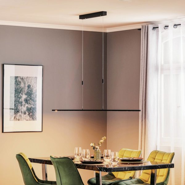 Quitani Suspension LED Tolu, noir, longueur 178 cm quitani