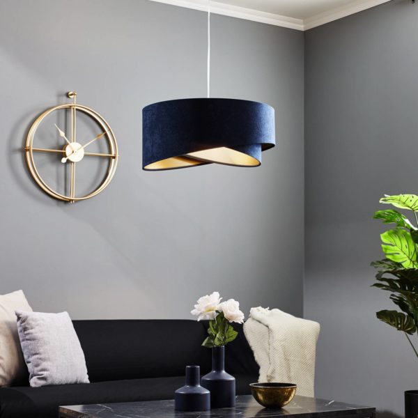 Maco Design Suspension Vivien, bicolore, bleu/or Maco Design
