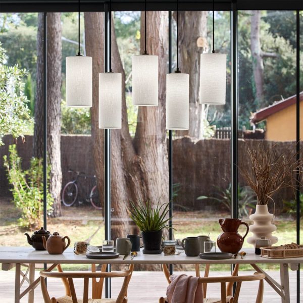 MARKET SET Cosiness suspension 5 lampes, linéaire MARKET SET
