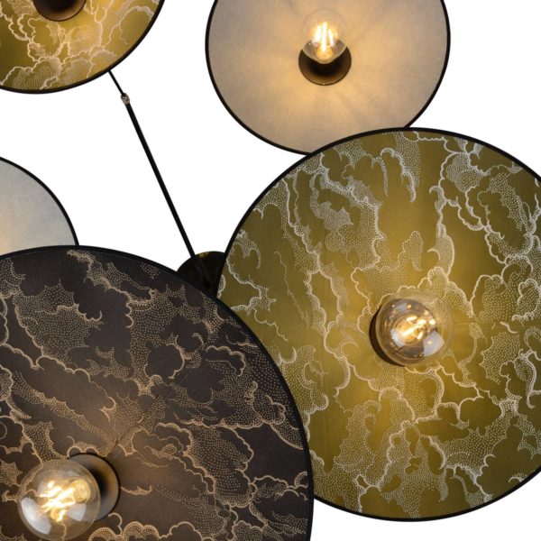 MARKET SET Gatsby suspension 5 lampes, multicolore MARKET SET