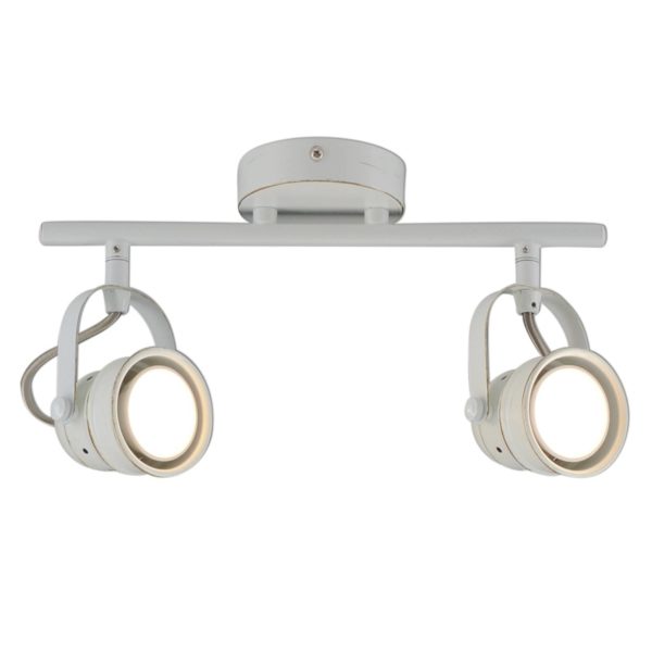 Näve Plafonnier à 2 spots LED Tessa, blanc antique Näve