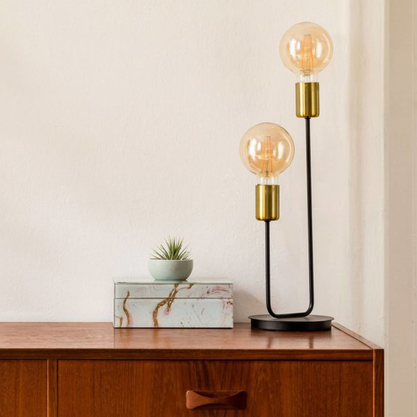 Näve Lampe à poser Modo, à 2 lampes, noire Näve