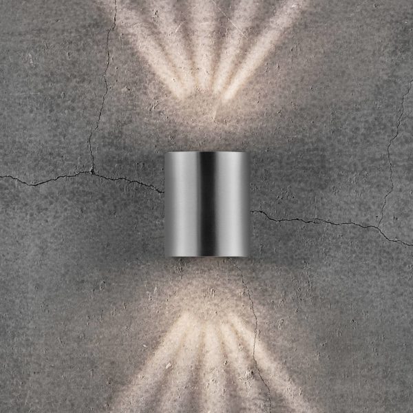 Nordlux Applique d’ext. LED Canto 2, 10 cm, acier inox Nordlux