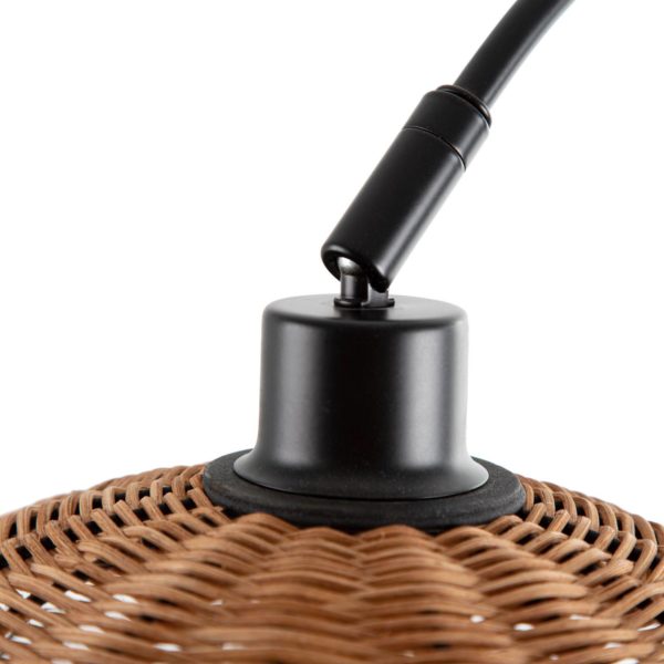 NOWA GmbH Lampadaire Jaro, abat-jour rotin, réglable NOWA GmbH