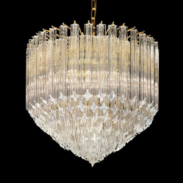 Novaresi Luminaire en cristal Pigna à 24 carats d’or Novaresi