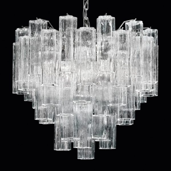 Novaresi Tronchi – suspension verre transparent de Murano Novaresi