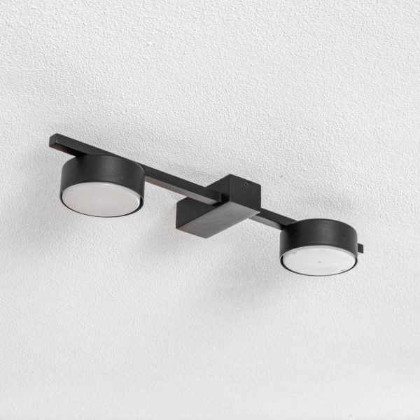 Euluna Plafonnier Pills II, noir, à 2 lampes Euluna