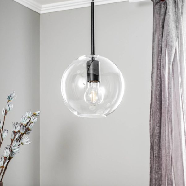 Euluna Suspension Sphere M avec abat-jour en verre Euluna
