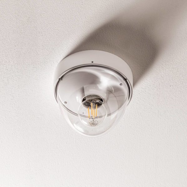 Euluna Plafonnier Nook avec abat-jour transparent, blanc Euluna