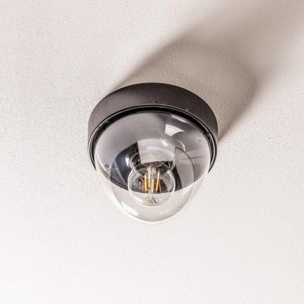 Euluna Plafonnier Nook avec abat-jour transparent, noir Euluna