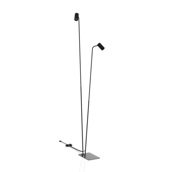 Euluna Lampadaire Mono II, à deux lampes, noir Euluna