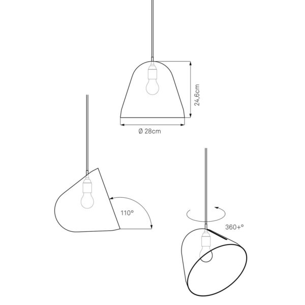 Nyta Tilt suspension, câble 3 m rouge, blanche NYTA