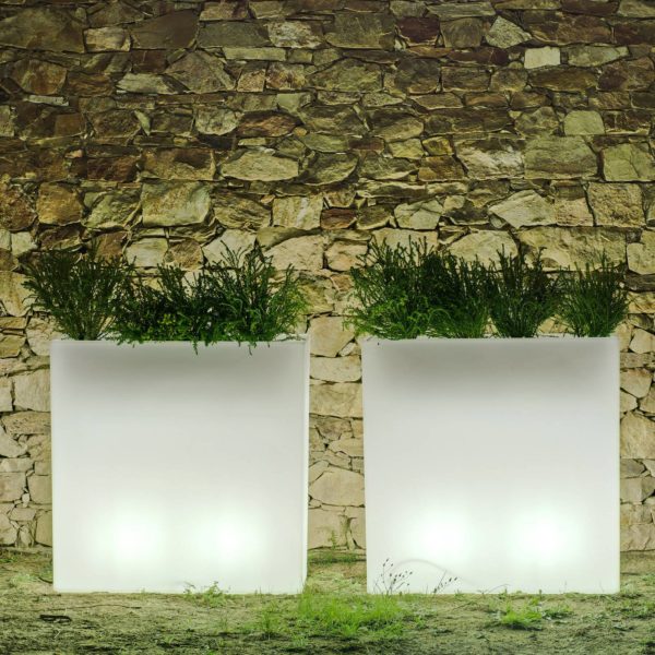 Newgarden Pot de fleurs LED rechargeable Junco, à énergie solaire, RGBW Newgarden