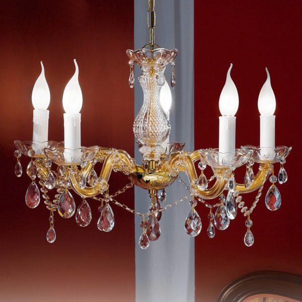 Orion Lustre Marie Claire verre cristal à 5 lampes Orion