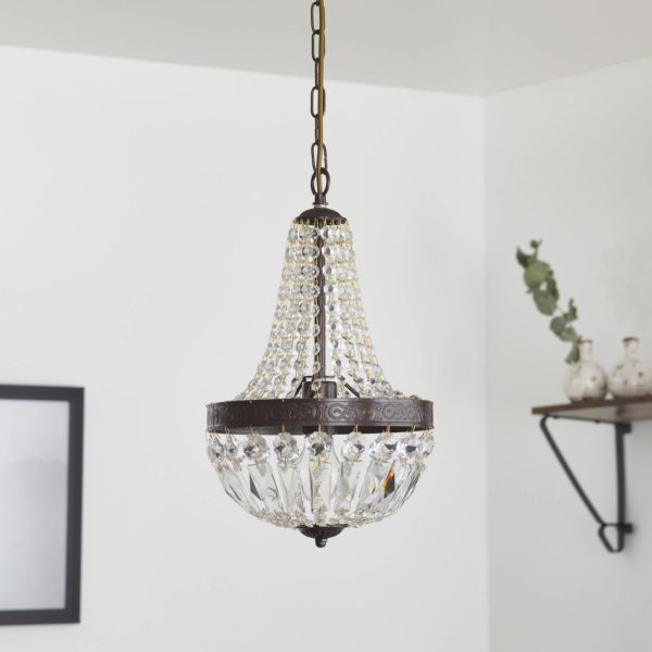 Orion Suspension Arila, chaînes en cristal, Ø 25 cm Orion