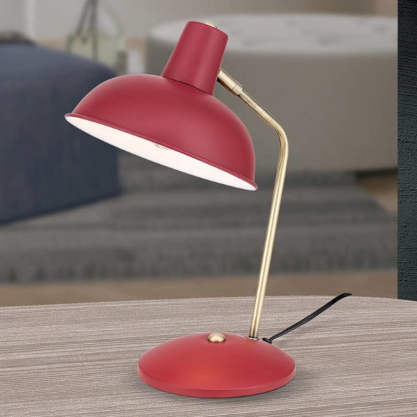 Orion Look vintage – lampe à poser Fedra rouge Orion