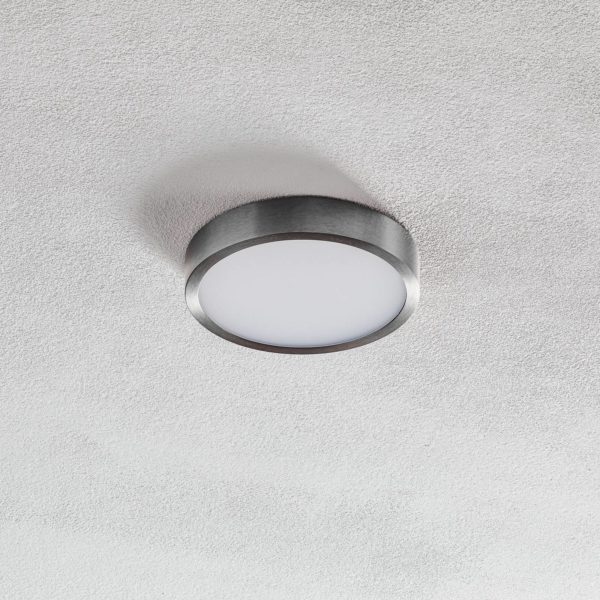 Orion Plafonnier LED Bully, nickel mat, Ø 14 cm Orion