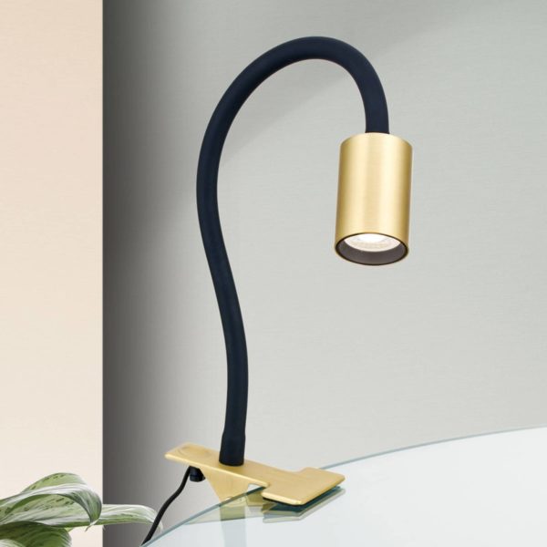 Orion Lampe à pince LED Kurt laiton mat Orion