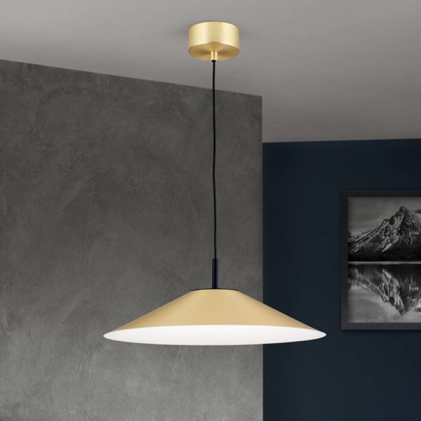 Orion Suspension LED Gourmet, abat-jour laiton-mat Orion