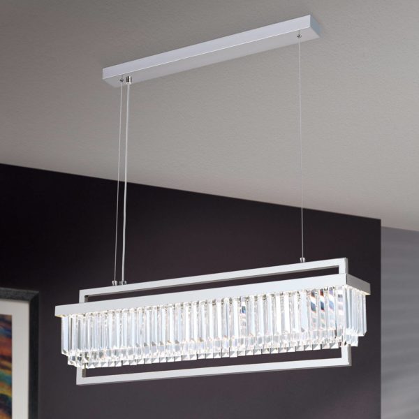 Orion Suspension LED Prism, allongée chromée Orion