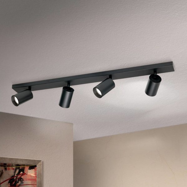 Orion Spot pour plafond Sean à 4 lampes, noir Orion