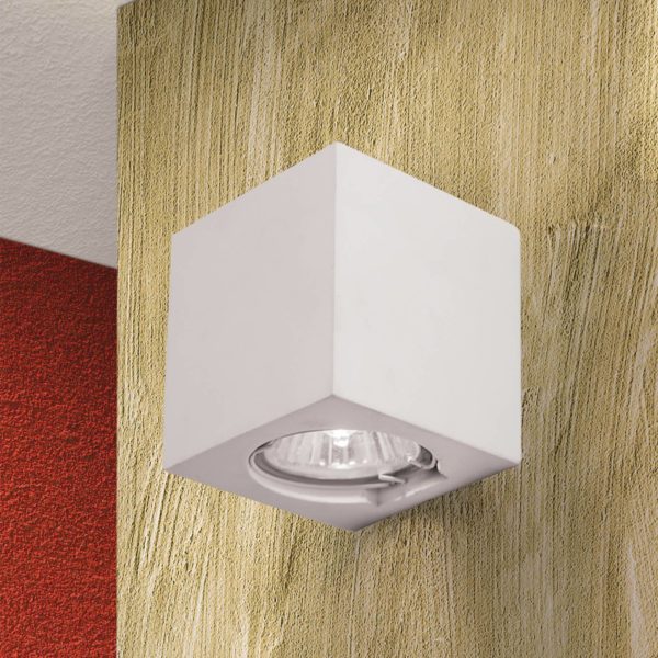 Orion Applique Cube céramique, blanche, hauteur 7,5 cm Orion