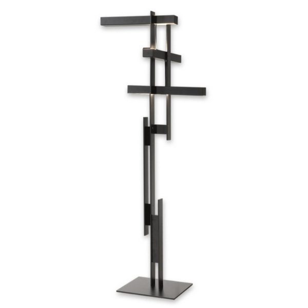 Oluce Lase – lampadaire LED noir mat Oluce