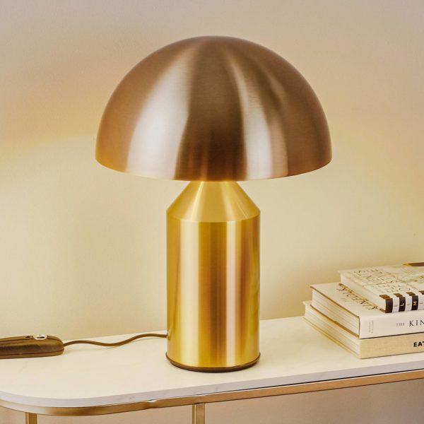 Oluce Atollo lampe à poser, dimmable, Ø38 cm, or Oluce