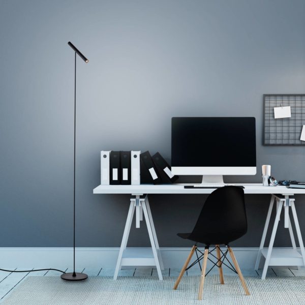 PURE Tutua lampadaire LED, variateur capteur, noir Pure