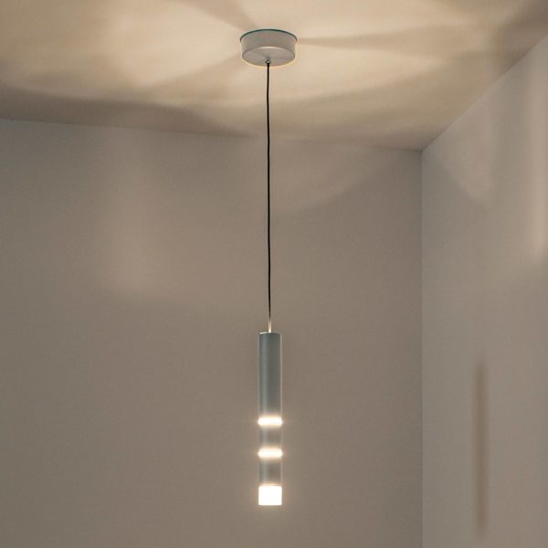 PURE Vega suspension LED, un cylindre, alu Pure