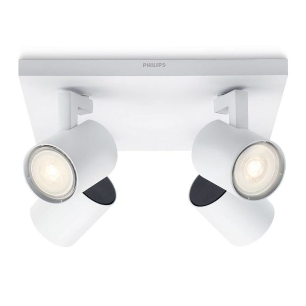 Philips Runner plafonnier LED blanc à 4 lampes Philips
