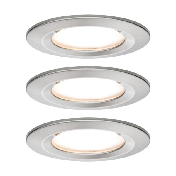 Paulmann 3 spots Nova Coin rond dimmable, fer Paulmann