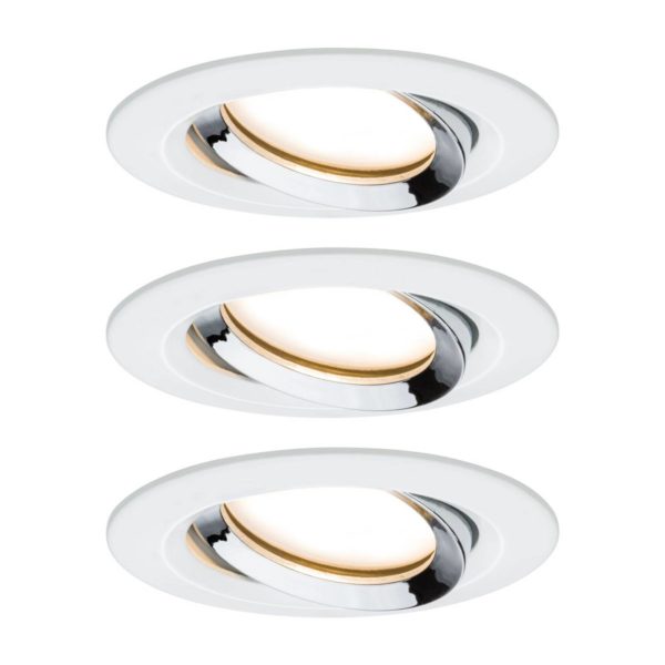 Paulmann Nova Plus 3 spots LED rond blanc-chromé Paulmann