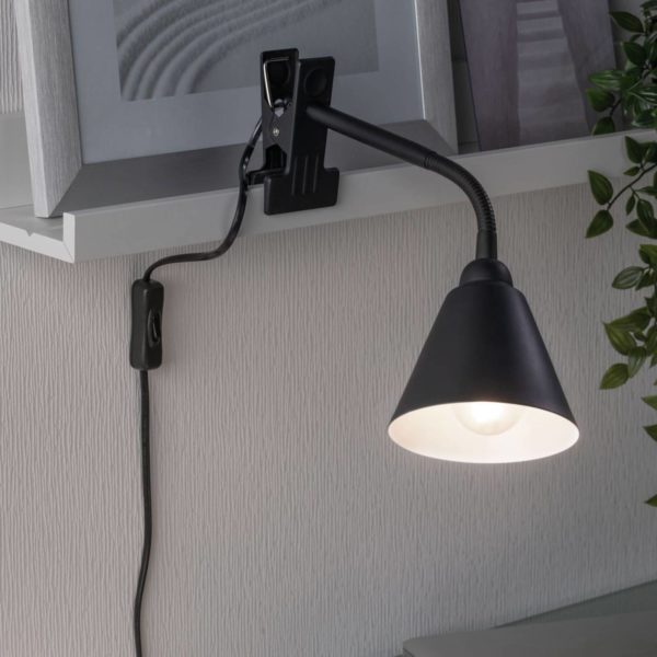 Paulmann Vitis lampe à pince, noir Paulmann