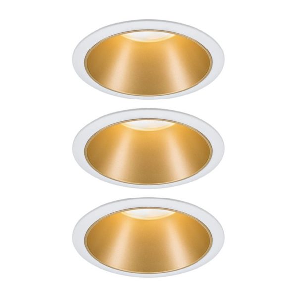 Paulmann Cole spot LED, doré-blanc, lot de 3 Paulmann