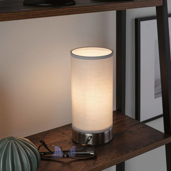 Paulmann Pia lampe à poser en tissu, gris clair Paulmann