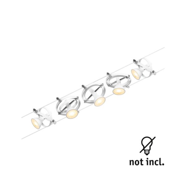 Paulmann Wire Cardan système câble 5 lampes, blanc Paulmann