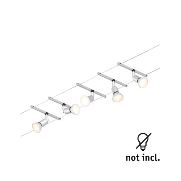 Paulmann Wire Salt système câble, 5 lampes, chrome Paulmann