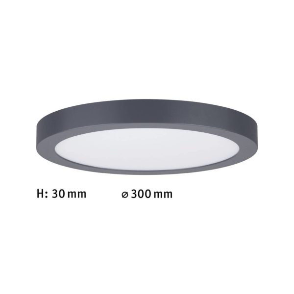 Paulmann Abia panneau LED 30 cm 2 700 K gris foncé Paulmann