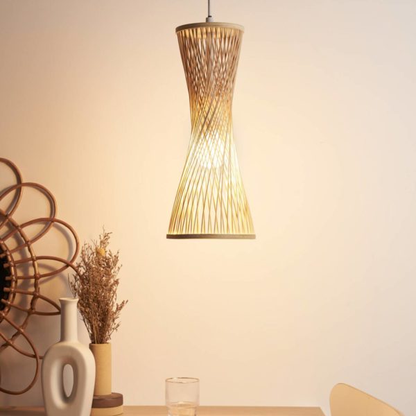 Pauleen Woody Glow suspension, abat-jour rotin Pauleen