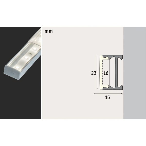 Paulmann Square profil, alu, diffuseur satiné 1 m Paulmann