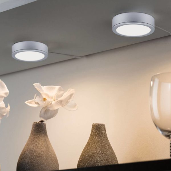 Paulmann Pukk lampe sous meuble LED x3, chromée Paulmann
