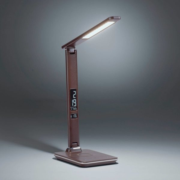 Paul Neuhaus Lampe à poser LED Adriano, CCT, dimmable, brune PAUL NEUHAUS