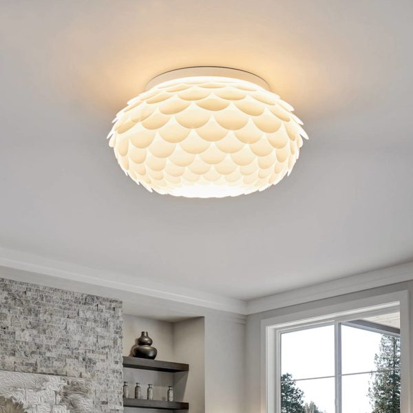 Lindby Plafonnier Marees en blanc, rond LINDBY