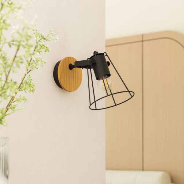 Lindby Riano spot, cage, noir, à une lampe LINDBY