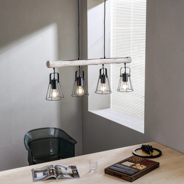 Lindby Riano suspension, cages à quatre lampes LINDBY